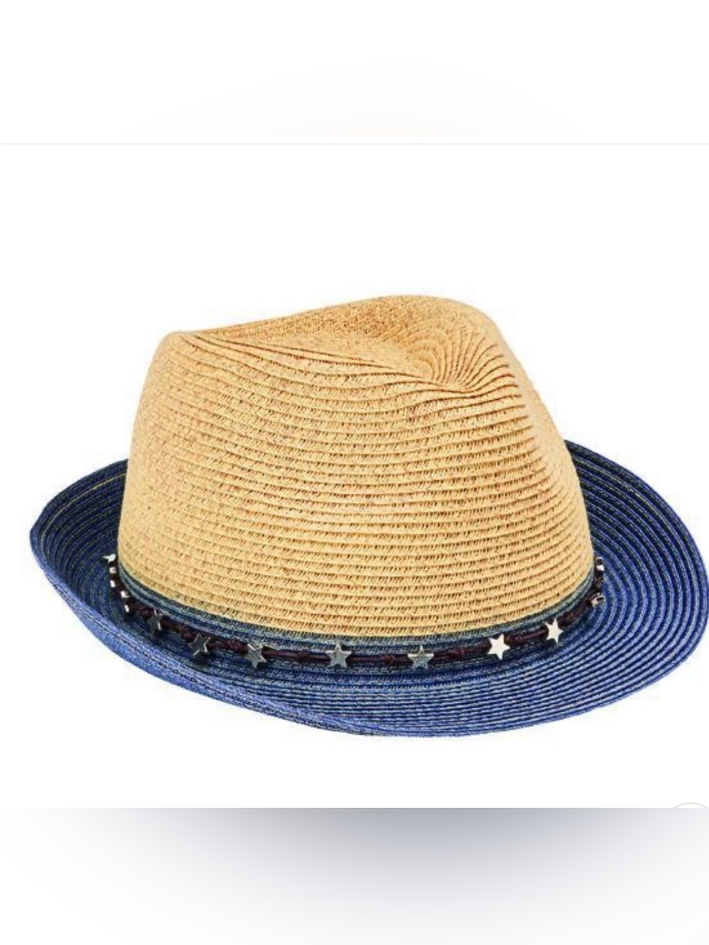 San Diego Hat Co Women's ultrabraid fedora with colorblock brim and star trim